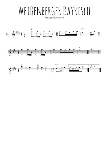 Téléchargez l'arrangement de la partition pour sax en Mib de la musique Weissenberger Bayrisch en PDF
