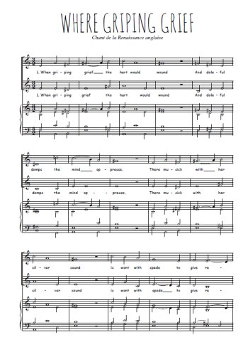 Téléchargez l'arrangement de la partition de Where griping grief en PDF pour deux voix égales et piano
