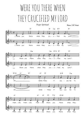 Téléchargez l'arrangement de la partition de Were you there when they crucified my Lord en PDF à deux voix