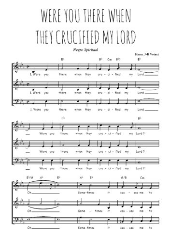 Téléchargez l'arrangement de la partition de Were you there when they crucified my Lord en PDF à trois voix
