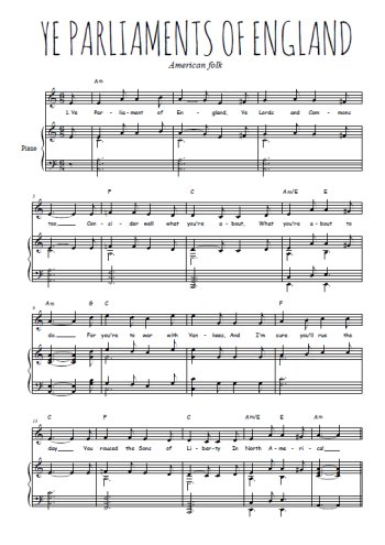 Téléchargez l'arrangement de la partition de ye-parliaments-of-england en PDF pour Chant et piano