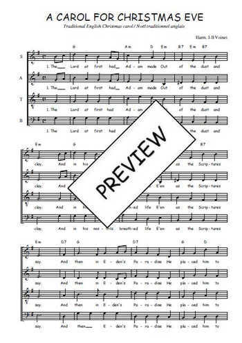 Téléchargez l'arrangement de la partition de A carol for Christmas eve en PDF à quatre voix SATB