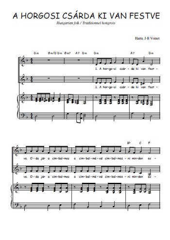 Téléchargez l'arrangement de la partition de A horgosi csárda ki van festve en PDF pour deux voix égales et piano