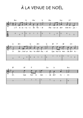 Téléchargez la tablature de la musique Traditionnel-A-la-venue-de-Noel en PDF