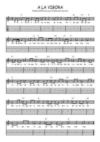 Téléchargez la tablature de la musique Traditionnel-A-la-vibora en PDF
