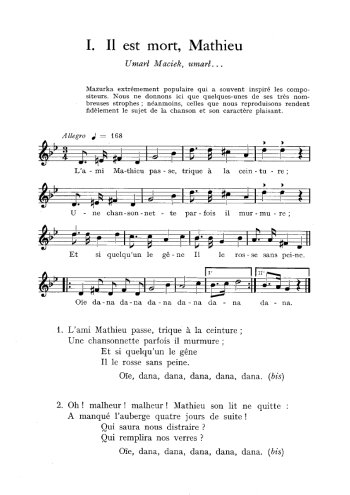 Chansons de Pologne (recueil) Partition gratuite