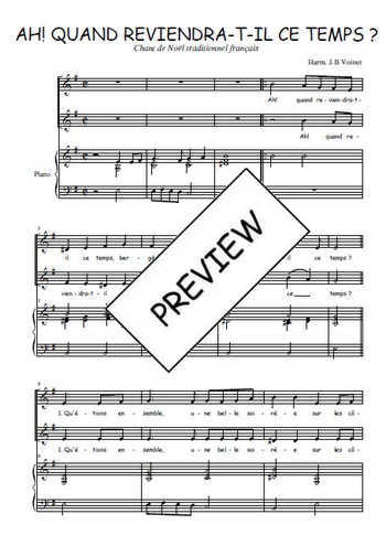 Téléchargez l'arrangement de la partition de Ah! quand reviendra-t-il en PDF pour deux voix égales et piano