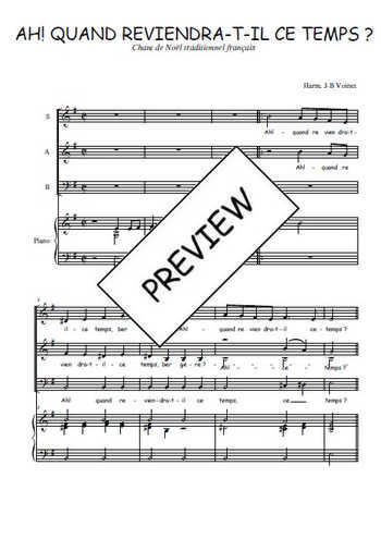 Téléchargez l'arrangement de la partition de Ah! quand reviendra-t-il en PDF pour trois voix mixtes et piano