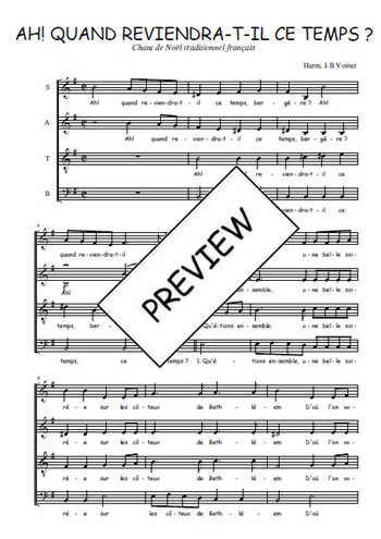 Téléchargez l'arrangement de la partition de Ah! quand reviendra-t-il en PDF à quatre voix SATB