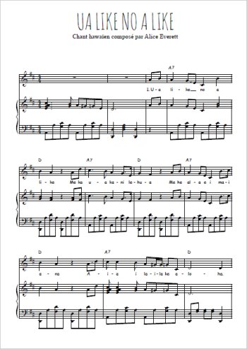 Téléchargez l'arrangement de la partition de alice-everett-ua-like-no-a-like en PDF pour Chant et piano