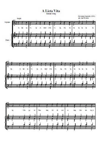 A Lieta Vita Partition gratuite