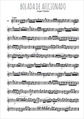 Téléchargez l'arrangement de la partition en Sib de la musique Bolada de aficionado en PDF