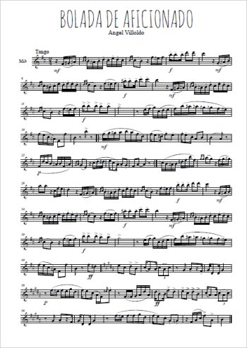 Téléchargez l'arrangement de la partition pour sax en Mib de la musique Bolada de aficionado en PDF