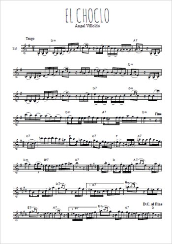 Téléchargez l'arrangement de la partition en Sib de la musique El Choclo en PDF