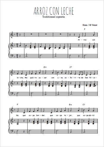 Téléchargez l'arrangement de la partition de argentine-arroz-con-leche en PDF pour Chant et piano