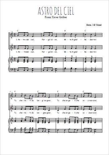 Téléchargez l'arrangement de la partition de Astro del Ciel en PDF pour deux voix égales et piano