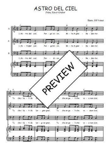 Téléchargez l'arrangement de la partition de Astro del Ciel en PDF pour trois voix mixtes et piano