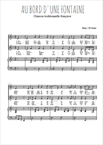 Téléchargez l'arrangement de la partition de Au bord d'une fontaine en PDF pour deux voix égales et piano