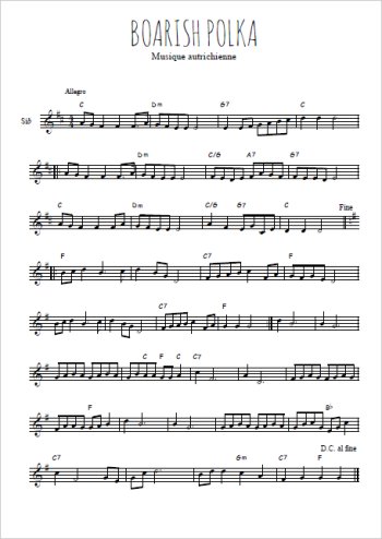 Téléchargez l'arrangement de la partition en Sib de la musique Boarish polka en PDF