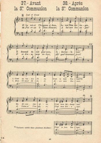 Avant la sainte communion Partition gratuite