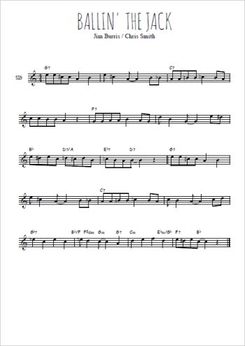 Téléchargez l'arrangement de la partition en Sib de la musique Bellin' the Jack en PDF