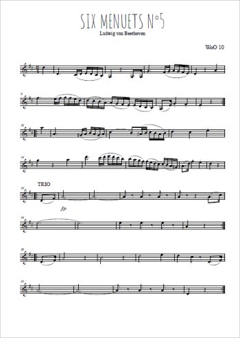 Ludwig van Beethoven - Six menuets WoO 10, N°5