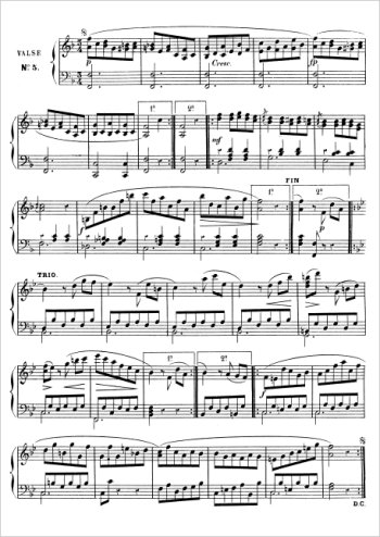 Six valses Anh.14 - N°5 Partitions gratuites