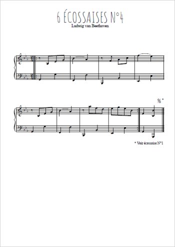 Six écossaises pour piano N°4 Partitions gratuites