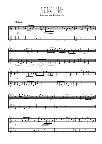 Téléchargez l'arrangement de la partition de Sonatine. 1. Moderato en PDF à deux voix