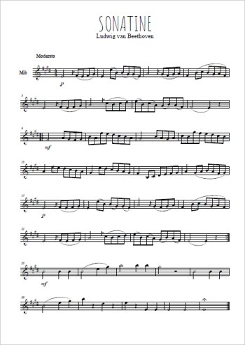 Téléchargez l'arrangement de la partition pour sax en Mib de la musique Sonatine. 1. Moderato en PDF