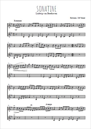 Téléchargez l'arrangement de la partition de Sonatine. 2. Romanze en PDF à deux voix