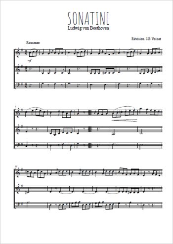 Téléchargez l'arrangement de la partition de Sonatine. 2. Romanze en PDF à trois voix