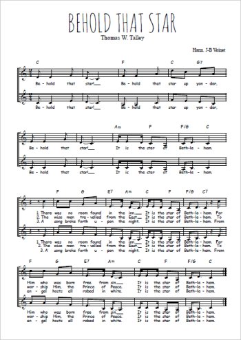 Téléchargez l'arrangement de la partition de Chant de Noël - Behold that star en PDF à deux voix