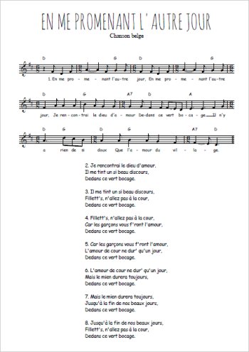 En me promenant l'autre jour