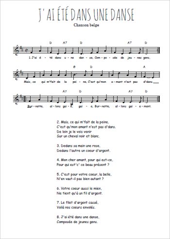 J'ai été dans une danse
