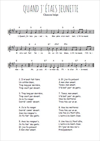 Quand j'étais jeunette