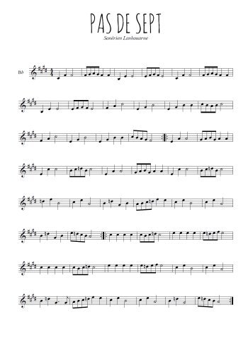 Téléchargez l'arrangement de la partition en Sib de la musique Pas de sept en PDF