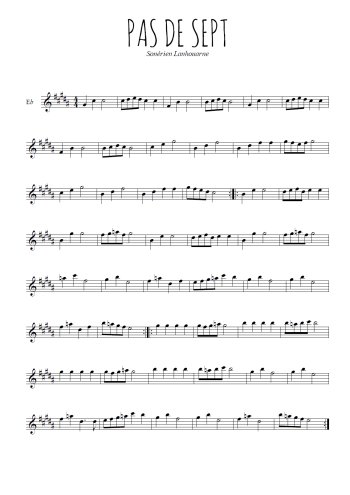 Téléchargez l'arrangement de la partition pour sax en Mib de la musique Pas de sept en PDF