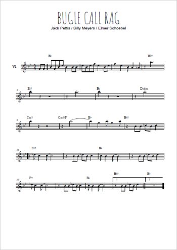 Téléchargez la partition de la musique Bugle call rag en PDF, pour violon