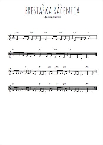 Brestaška râčenica Partition gratuite