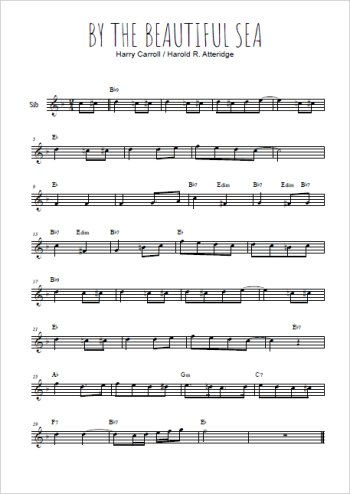 Téléchargez l'arrangement de la partition en Sib de la musique By the beautiful sea en PDF