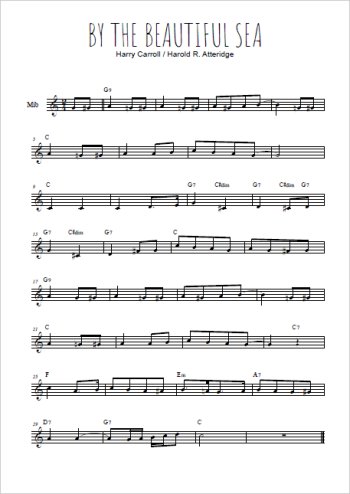 Téléchargez l'arrangement de la partition pour sax en Mib de la musique By the beautiful sea en PDF