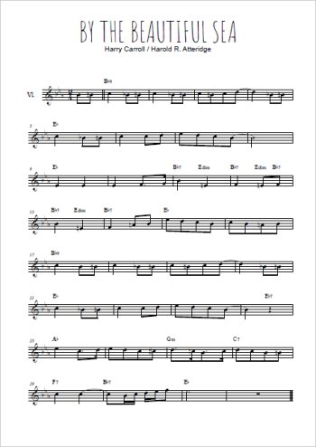 Téléchargez la partition de la musique By the beautiful sea en PDF, pour violon