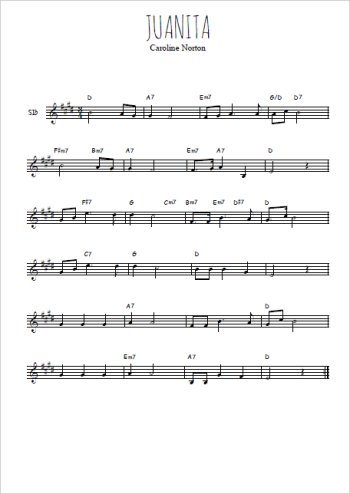 Téléchargez l'arrangement de la partition en Sib de la musique Juanita en PDF
