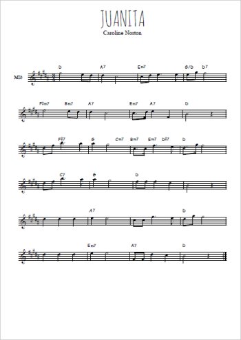 Téléchargez l'arrangement de la partition pour sax en Mib de la musique Juanita en PDF