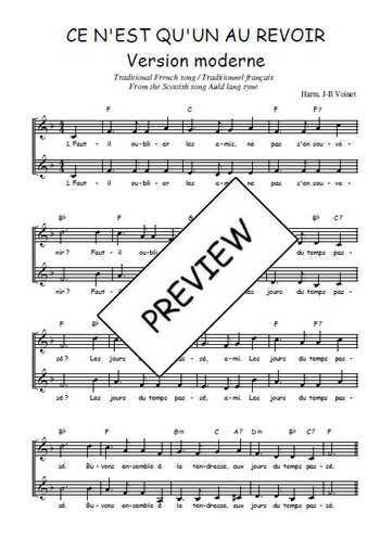 Ce n'est qu'un au revoir (version moderne) Partition gratuite