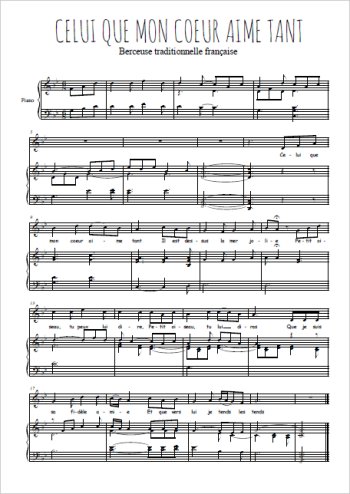 Téléchargez l'arrangement de la partition de celui-que-mon-coeur-aime-tant en PDF pour Chant et piano