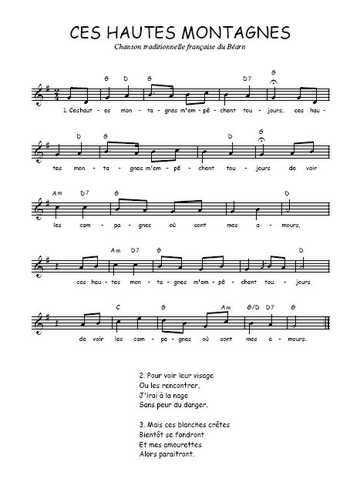 Ces hautes montagnes Partition gratuite