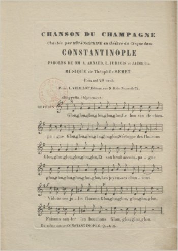 Chanson du champagne Partition gratuite