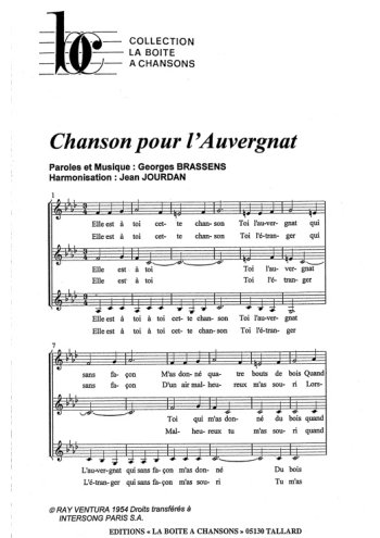 Chanson pour l'Auvergnat